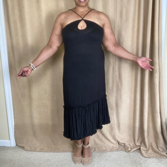 Lane Bryant Seven7 Dress Keyhole Neckline Size 14/16 Black - Picture 2 of 12